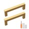 Redunest Cabinet Pulls Gold Cabinet Handles Square Drawer Pulls 10 Pack 334 Inch Stainless Steel Kitchen Door Cupboard Cabinet Handles Drawer Hardware Handles 96mm Hole Centers
