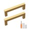 Redunest Cabinet Pulls Gold Cabinet Handles Square Drawer Pulls 10 Pack 334 Inch Stainless Steel Kitchen Door Cupboard Cabinet Handles Drawer Hardware Handles 96mm Hole Centers