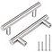 Probrico 5 PackT Bar Cabinet Pulls Stainless Steel Kitchen Handles Bathroom Cupboard Knobs 3 Hole Centers 5 Inch Total Length