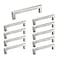 homdiy 10 Pack 5 Inch Brushed Nickel Cabinet Pulls Cabinet Handles Square Door Handles Modern Dresser Drawer Stainless Steel Hardware