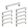homdiy 10 Pack 5 Inch Brushed Nickel Cabinet Pulls Cabinet Handles Square Door Handles Modern Dresser Drawer Stainless Steel Hardware