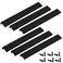 LC LICTOP Edge Pull Handles for Cabinets 984 Inch Aluminum Alloy Finger Tab Pulls Concealed Drawer Handles for Kitchen Dresser Wardrobe 756 Inch Hole Spacing 6Pcs Black Edge Pulls