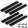 LC LICTOP Edge Pull Handles for Cabinets 984 Inch Aluminum Alloy Finger Tab Pulls Concealed Drawer Handles for Kitchen Dresser Wardrobe 756 Inch Hole Spacing 6Pcs Black Edge Pulls