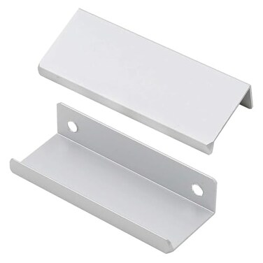 LC LICTOP 315 Inch Silver Finger Pulls for Cabinet 10Pcs 252 Inch Hole Spacing Aluminum Alloy Edge Pulls Furniture Handle Back Mount Concealed Handles for Cupboard Drawer Dresser Wardrobe