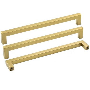 Goldenwarm Brushed Gold Cabinet Pulls Gold Hardware for Cabinets LSJ12GD204 Brass Drawer Pulls Handles for Dresser Drawers 8in204mm Hole Centers Furniture Hardware 5 Pack