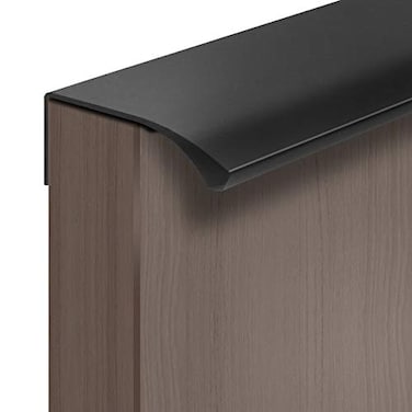 BokWin 12Pcs 150mm59 Mount Finger Edge Pull Furniture Drawer Handles Aluminum Concealed Handle for Home Kitchen Door Drawer Cabinet with Screws Black