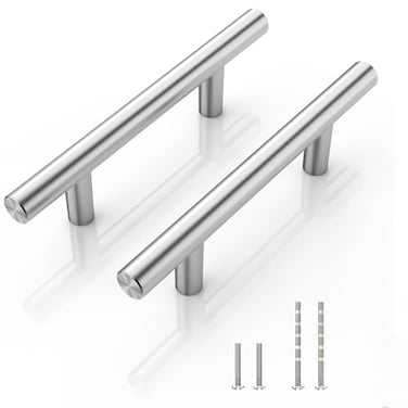 NISUOIEN 15 Pack 3 Hole Center Cabinet Handles Pulls for Kitchen Stainless Steel Brushed Nickel Drawer Pulls 5 Length 3 Hole Center