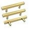 Goldenwarm 2 Pack Gold Cabinet Handles 33496mm Brushed Brass Cabinet Pulls T Bar Drawer Pulls for Kitchen Cupboard Drawer Hardware