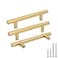 Goldenwarm 2 Pack 312 inch Gold Cabinet Handles Brushed Gold Cabinet Pulls Stainless Steel Drawer Pulls Durable Kitchen Cabinet Handles Bathroom Bedroom Dresser Handles Easy DIY Upgrade