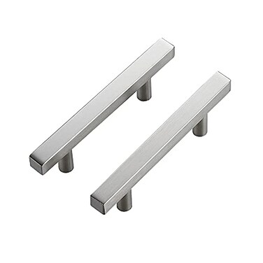 Ravinte 60 Pack 6 Inch Square Cabinet Pulls Brushed Nickel Stainless Steel Kitchen Drawer Pulls Cabinet Handles 6Length375 Hole Center
