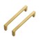 Ravinte 5 Pack Solid 5 Inch Kitchen Square Cabinet Handles Brushed Brass Drawer Pulls Kitchen Cabinet Hardware Handles
