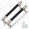 Gutuwellea 2 Pack 5 Inch 128 mm Knurled Cabinet Handles Cabinet Pulls Aluminum Handles Knurled Drawer Pulls Gold and Black Oxidation Finish with Diamond Pattern 62 Length 5 Hole Center