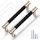 Gutuwellea 2 Pack 5 Inch 128 mm Knurled Cabinet Handles Cabinet Pulls Aluminum Handles Knurled Drawer Pulls Gold and Black Oxidation Finish with Diamond Pattern 62 Length 5 Hole Center