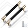Gutuwellea 2 Pack 5 Inch 128 mm Knurled Cabinet Handles Cabinet Pulls Aluminum Handles Knurled Drawer Pulls Gold and Black Oxidation Finish with Diamond Pattern 62 Length 5 Hole Center