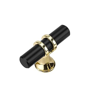 Haliwu 10 Pack Cabinet Knobs Black Gold Cabinet Knobs Kitchen Handles Kitchen Hardware Single Hole Knob T Bar for Bathroom Dresser Drawer Pulls