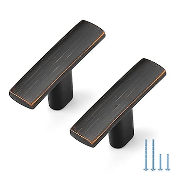 Ravinte OilRubbed Bronze Curved Cabinet Handles Arch Drawer Pulls for Kitchen Single Hole 10 Pack
