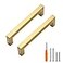 Redunest Cabinet Pulls Gold Cabinet Handles Square Drawer Pulls 5 Pack 5 Inch Stainless Steel Kitchen Door Cupboard Cabinet Handles Drawer Hardware Handles 128mm Hole Centers