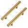 Aegero 10 Pack Cabinet Pulls Brushed Brass Stainless Cabinet Handles for Kitchen and Bathroom Cabinets 5 Inch Length 3 Inch Hole Center