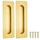 Malimali 7 Inch Large Recessed Finger Flush Pulls for Barn Door Pocket Door Heavy Duty Sliding Closet Door Handle Brushed Gold Stainless Steel Rectangular Door Pulls Hardware2 Pack