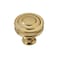 khtumeware 2 Pack 114 Inch32mm Brushed Brass Round Cabinet Knobs Heavy Duty Soild Warm Brass Cabinet Knobs Kitchen Brushed Gold Cabinet Hardware for Cupboard Drawer Handles