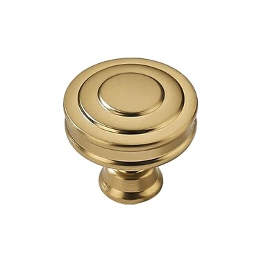 khtumeware 2 Pack 114 Inch32mm Brushed Brass Round Cabinet Knobs Heavy Duty Soild Warm Brass Cabinet Knobs Kitchen Brushed Gold Cabinet Hardware for Cupboard Drawer Handles
