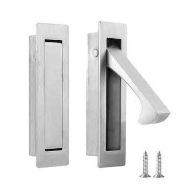Malimali Pocket Door Pull Handle Edge Pull Stainless Steel Pocket Door Hardware Recessed Sliding Door Pulls Finger Flush Pull Brushed Steel 2 Pack