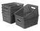YYQX Weave Plastic Storage Basket 6Pack Woven Grey Baskets Bins for Organizing Bathroom Kitchen and Office