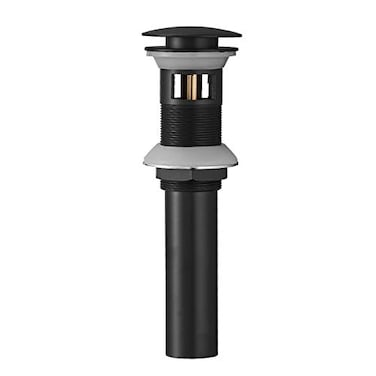 Homevacious 158 Bathroom Faucet Vessel Vanity Sink Pop Up Drain Assembly Stopper Fits Bathroom Standard Sink Hole 112 to 134 Matte Black Plug With Overflow Push Seal by
