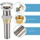 rockgoya Rockgoya Bathroom Sink Drain2 Pack Drain Stopper Bathroom Sink Without OverflowPop Up Drain Assembly with Detachable Strainer BasketBuiltin AntiClogging StrainerStainless Steel Brushed Nickel