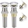 rockgoya Rockgoya Bathroom Sink Drain2 Pack Drain Stopper Bathroom Sink Without OverflowPop Up Drain Assembly with Detachable Strainer BasketBuiltin AntiClogging StrainerStainless Steel Brushed Nickel