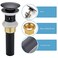 rockgoya Rockgoya Bathroom Sink DrainDrain Stopper Bathroom Sink with OverflowPop Up Drain Assembly with Detachable Strainer BasketBuiltin AntiClogging StrainerStainless Steel Mattle Black