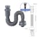 TNLG Plastic Bathroom Sink Drain Pipe Flexible Sink Drain Pipe Suitable for 114 Sink Drains Gray Retractable 1335 Inches