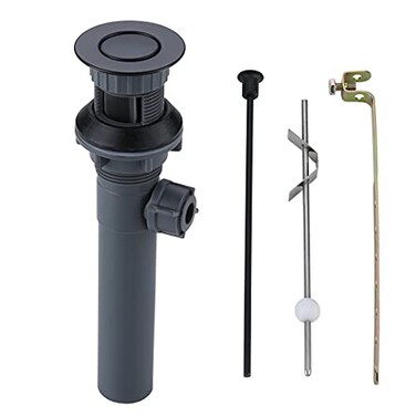 WOWOW Bathroom Drain Assembly Stopper with Lift Rod for Bathroom Faucet Vanity Sink PopUp Drain Stopper Assembly with Lift Rod and OverflowBlack