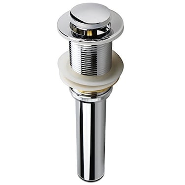 ALLWIN-HOUSEWARE W Bathroom Sink Pop Up Drain Assembly Without Overflow Fits 157 to 236 Inch Sink Openings with 114 Inch Tailpiece Small Cap Solid Brass Drain Stopper Polished Chrome