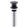 Delle Rosa Matte Black Bathroom Sink Drain StrainerGrid Drain Strainer Assembly with Overflow for Bathroom Sink Vessel Sink Drain Made of Brass