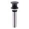 Delle Rosa Matte Black Bathroom Sink Drain StrainerGrid Drain Strainer Assembly with Overflow for Bathroom Sink Vessel Sink Drain Made of Brass