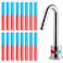 Gueevin 20 Pcs Hot and Cold Water Label Hot and Cold Indicator Waterproof Faucet Label Self Stick Hot Sign Cold Sign for Kitchen Bathroom Faucet Shower Escutcheon