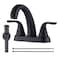 ALEASHA Black Bathroom Sink Faucet 4 Inch Centerset 2 Handle With Pop Up Drain Stopper Lavatory Vanity Faucet
