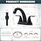 ALEASHA Black Bathroom Sink Faucet 4 Inch Centerset 2 Handle With Pop Up Drain Stopper Lavatory Vanity Faucet