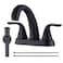 ALEASHA Black Bathroom Sink Faucet 4 Inch Centerset 2 Handle With Pop Up Drain Stopper Lavatory Vanity Faucet