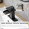 BATHLAVISH Waterfall Bathroom Faucet Single Hole Matte Black Single Handle Bathroom Faucets for 1 or 3 Hole Sink Faucet wPop Up Drain Mixer Tap Basin Deck Supply Hoses