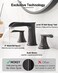 HOIGY Oil Rubbed Bronze Bathroom Sink Faucet 8 Inch Widespread 2 Handles 3 Hole Waterfall Design Ceramic Valve Core