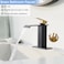 Homevacious Black and Gold Bathroom Faucet Waterfall Single Handle 1 Hole with Pop Up Drain Assembly and Deck Plate Vanity Sink Lavatory Solid Brass Mixer Tap Commercial