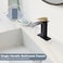 Homevacious Black and Gold Bathroom Faucet Waterfall Single Handle 1 Hole with Pop Up Drain Assembly and Deck Plate Vanity Sink Lavatory Solid Brass Mixer Tap Commercial
