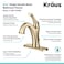 Kraus KRAUS KBF1201BG Arlo Single Handle Basin Bathroom Faucet with Lift Rod Drain and Deck Plate Brushed Gold