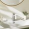 phiestina Phiestina Single Hole Brushed Nickel Square Single Handle Bathroom Vanity Faucet with Metal pop up Drain with Deck Plate Overflow Water Supply line BF3530BN