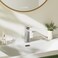 phiestina Phiestina Single Hole Brushed Nickel Square Single Handle Bathroom Vanity Faucet with Metal pop up Drain with Deck Plate Overflow Water Supply line BF3530BN