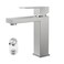 phiestina Phiestina Single Hole Brushed Nickel Square Single Handle Bathroom Vanity Faucet with Metal pop up Drain with Deck Plate Overflow Water Supply line BF3530BN
