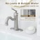 WINKEAR Roman Bathroom Sink Faucet Brushed Nickel Single Hole DeckMount Popup Drain Assembly with Overflow Deck Plate and Water Supply Lines Included