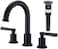 TRUSTMI Matte Black Bathroom Faucet Brass 2 Handle 8 Inch Widespread Lavatory Vanity Faucet with Metal Overflow Sink Drain